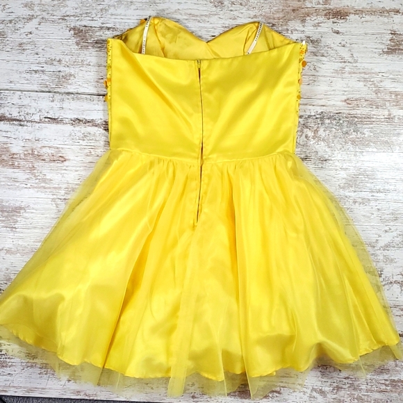 Masquerade | Ethereal Yellow Tulle Net Formal Black Tie Prom Dress - Picture 7 of 9